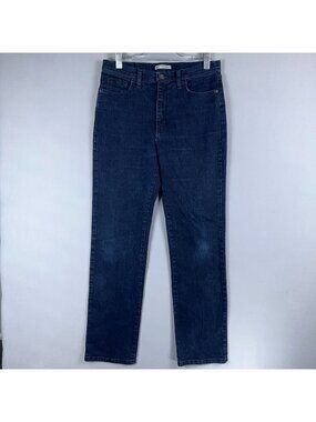 Lee Jeans Womens Size 12 Straight Leg Medium Blue Dark Wash Classic Fit